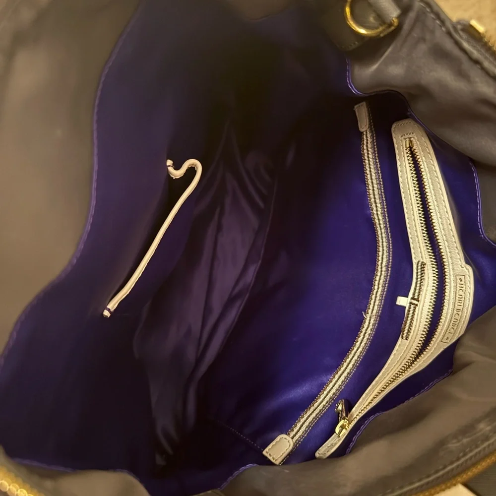 Henri Bendel Gray Backpack with Gold Details No lock for bag. - Picture 8 of 8